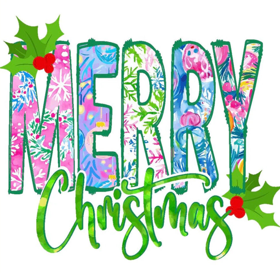 Merry Christmas Doodle Preppy Square Pillow Swap - Luckybird