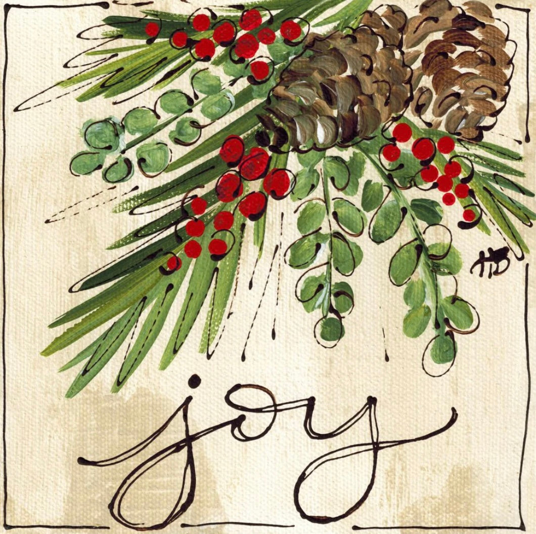 Joy Red Holly Square Pillow Swap - Luckybird