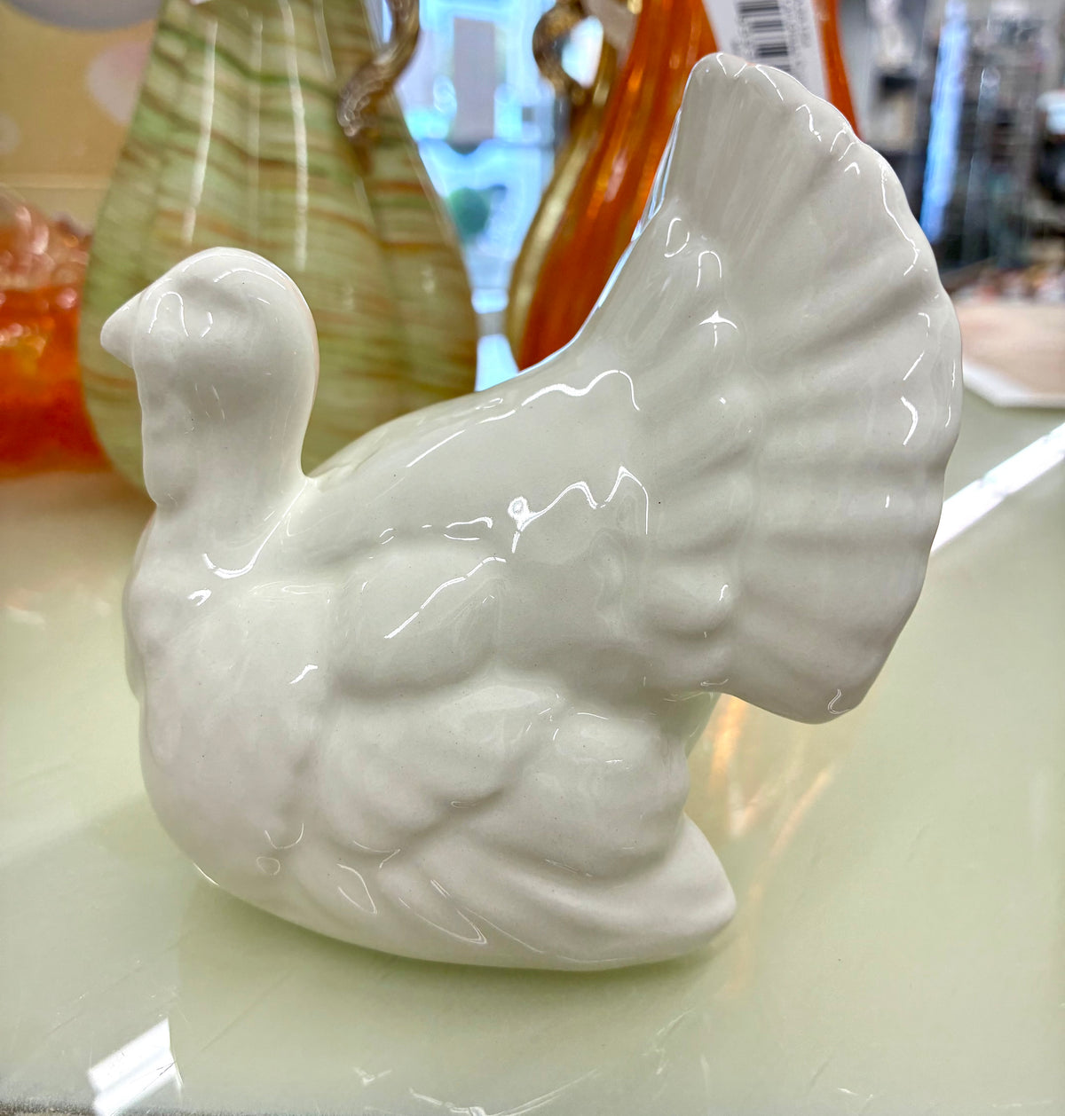 Small White Ceramic Turkey