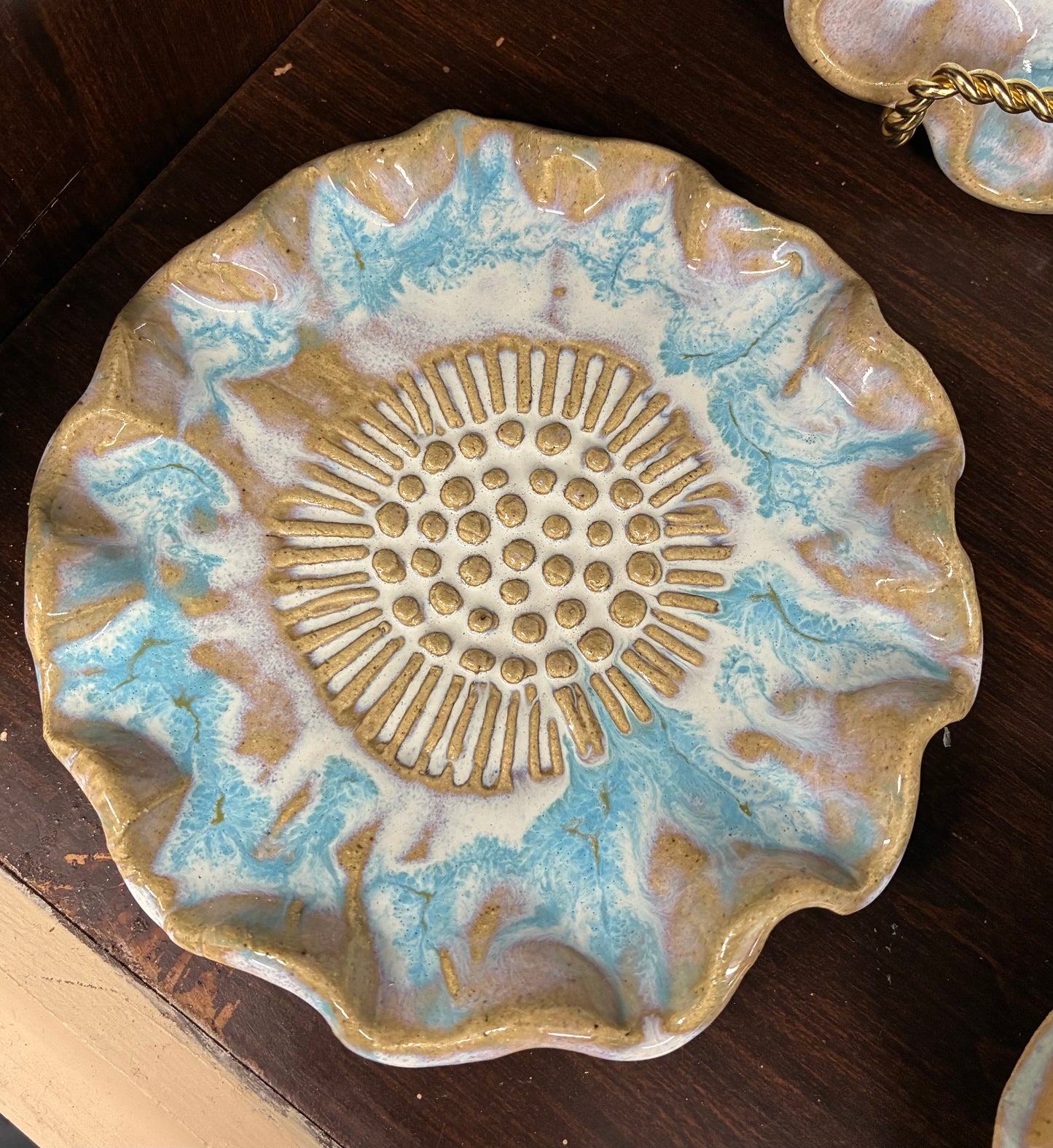 Scalloped Blossom Dish Tab Boren Pottery