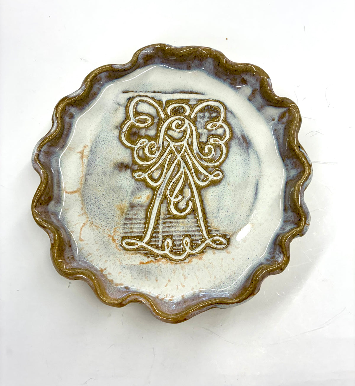 Angel Plate 7.5” - Tab Boren Pottery #169 Colors Vary