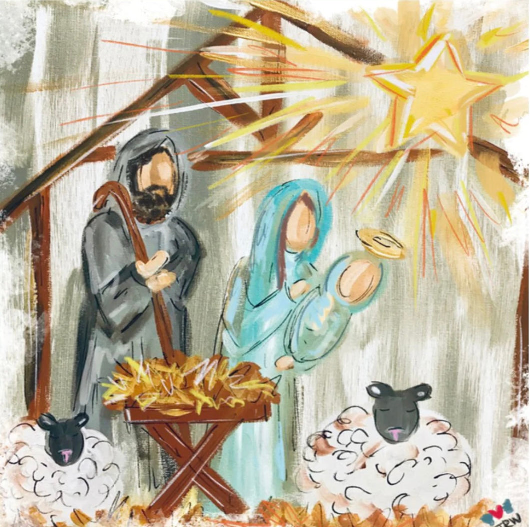 Jenniea Nativity Square Pillow Swap - Luckybird