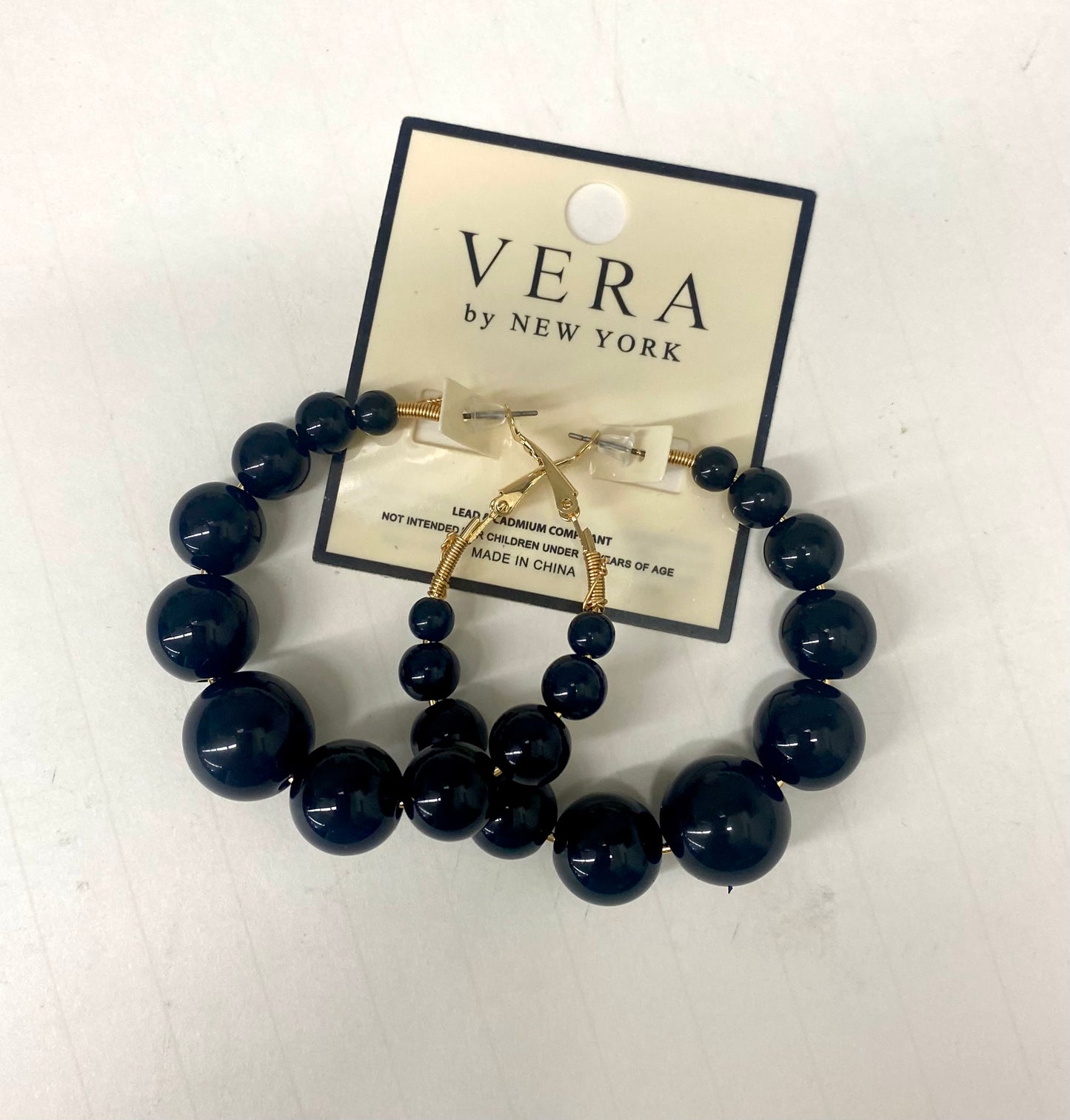 Black Pearl Hoop Earrings