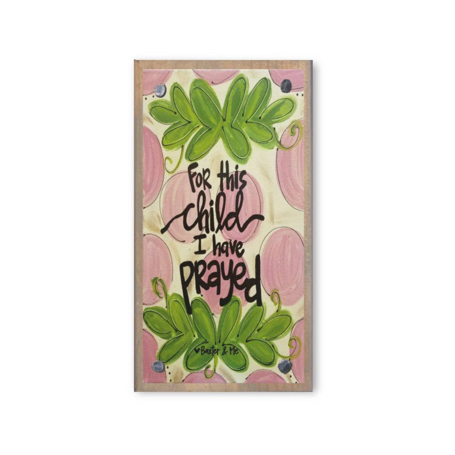 For This Child Girl Driftwood Happy Block