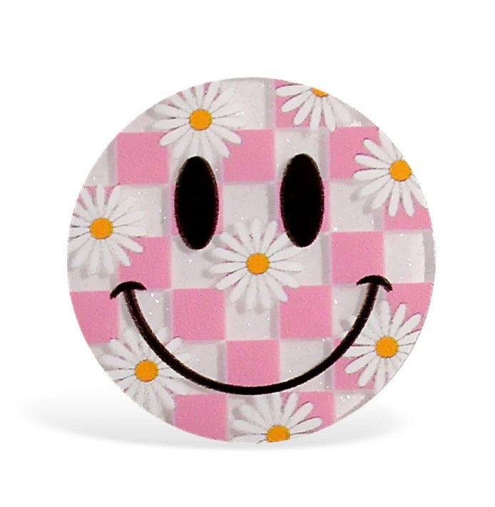 Checkered Smiley Face - Badge Reel