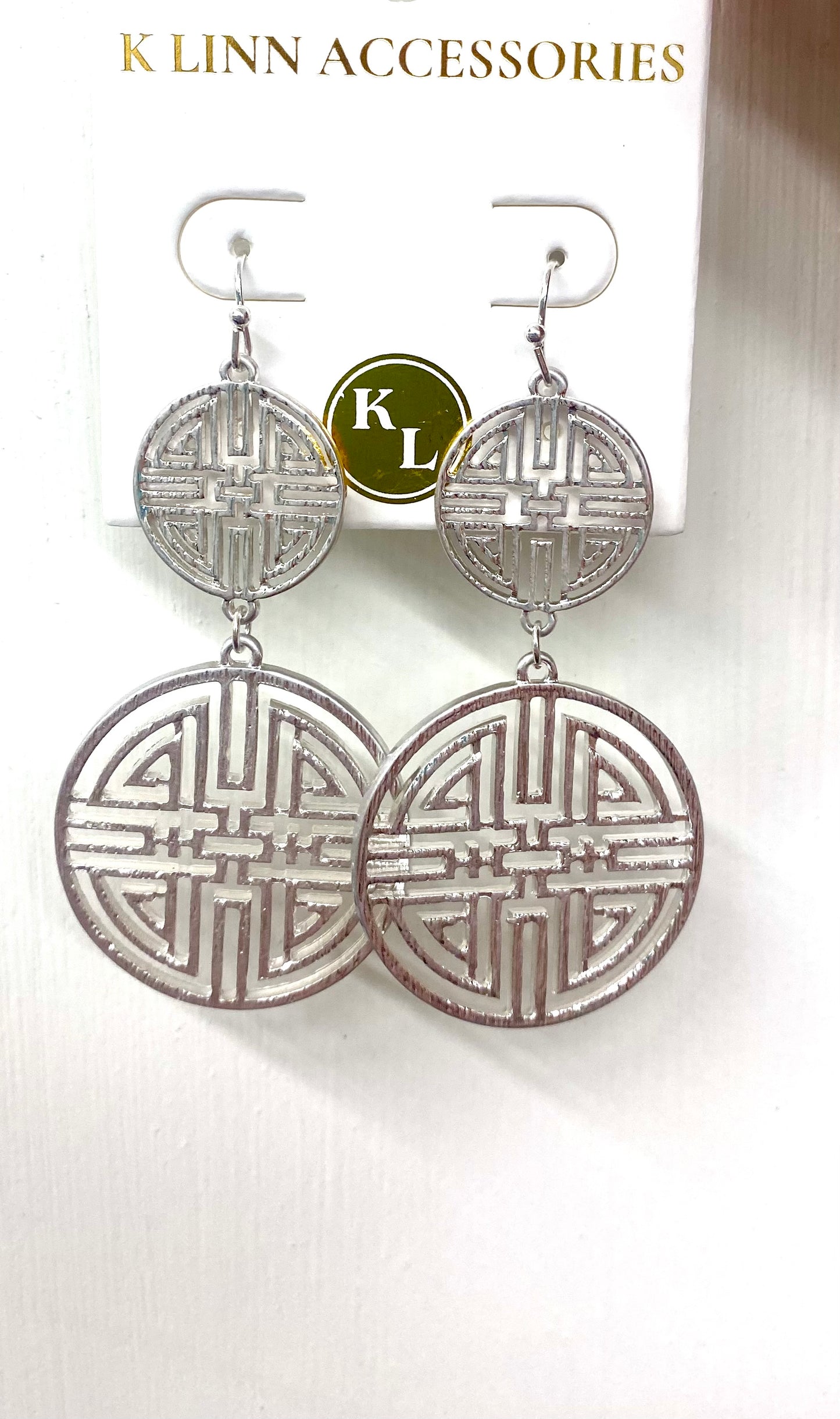 Geometric Circle Dangle Earrings Gold or Silver