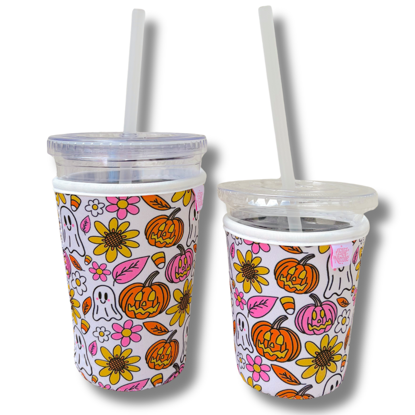 Coffee Cup Cover - Spooky Doodle - Iced Drink Sleeve Large / 24oz