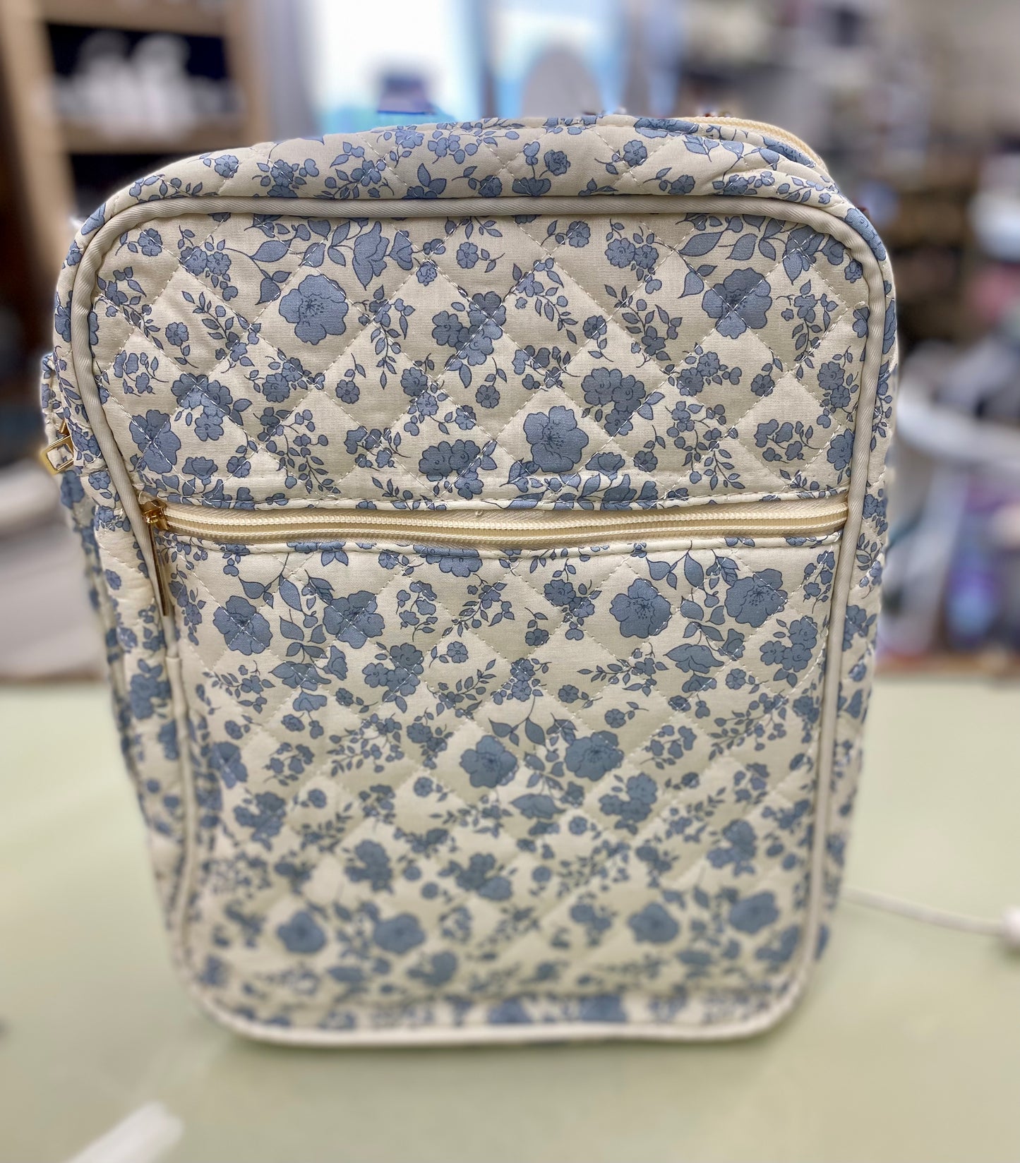 Quilted Bible Cover - Blue Floral