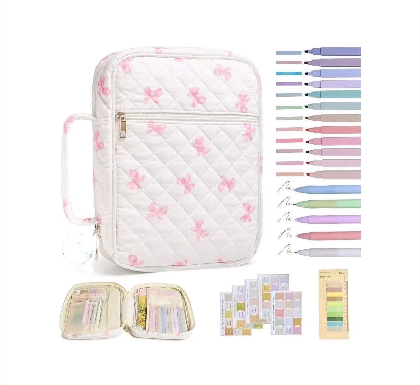 Quilted Bible Cover - Pink Bows