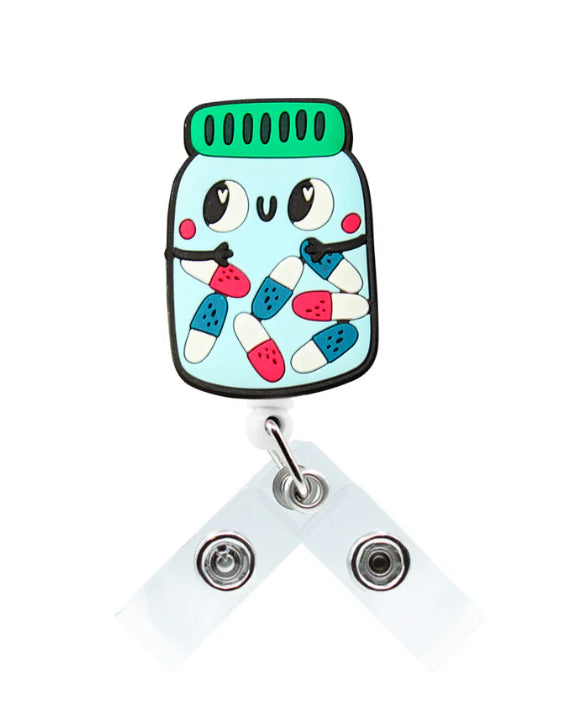 Jellies Pill Bottle- Badge Reel