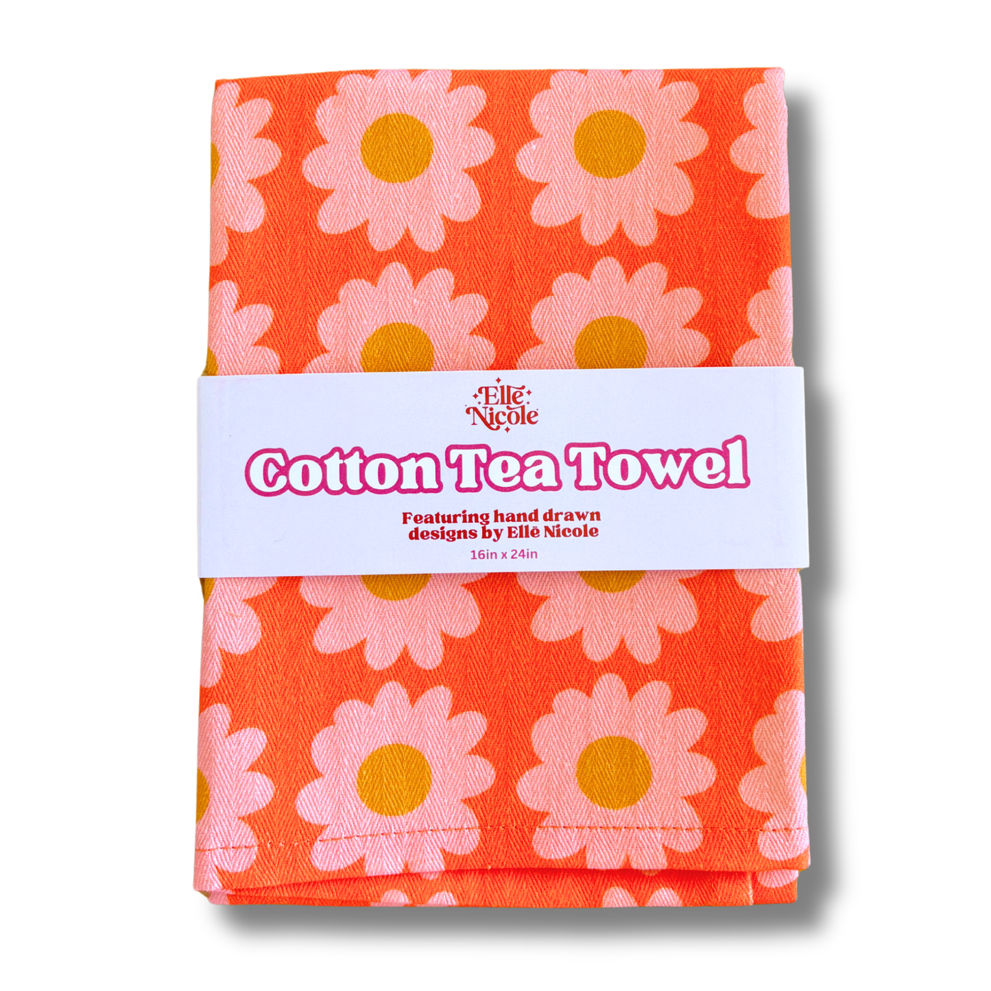 Cotton Tea Towel - Boho Daisy
