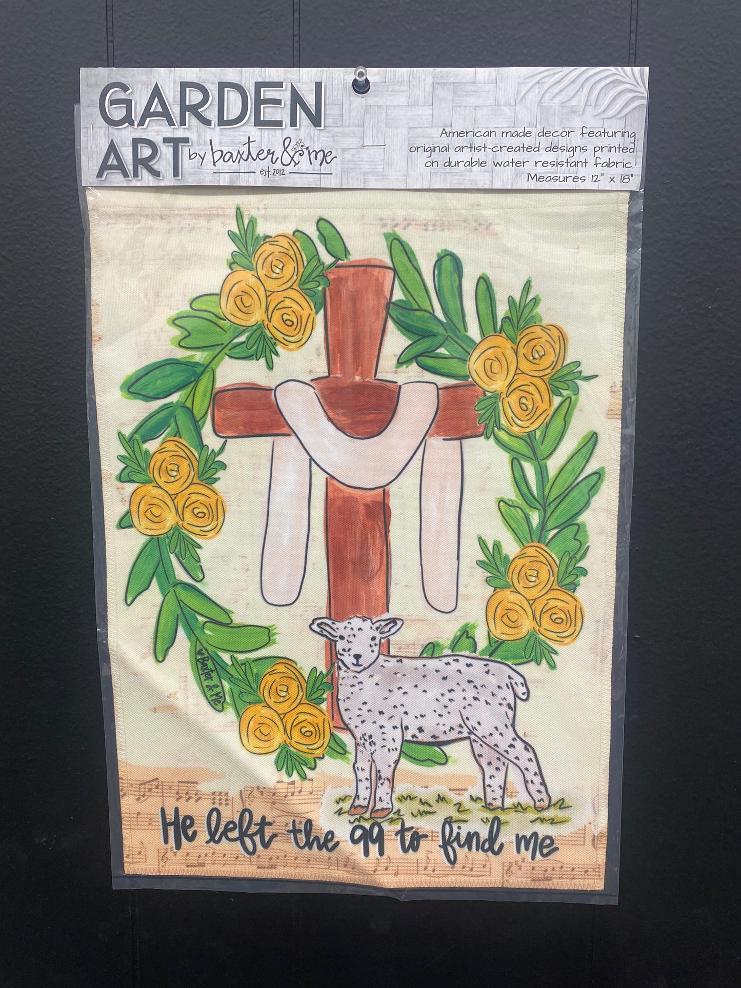 Easter Cross Yellow Flowers Garden Flag / Baxter & Me