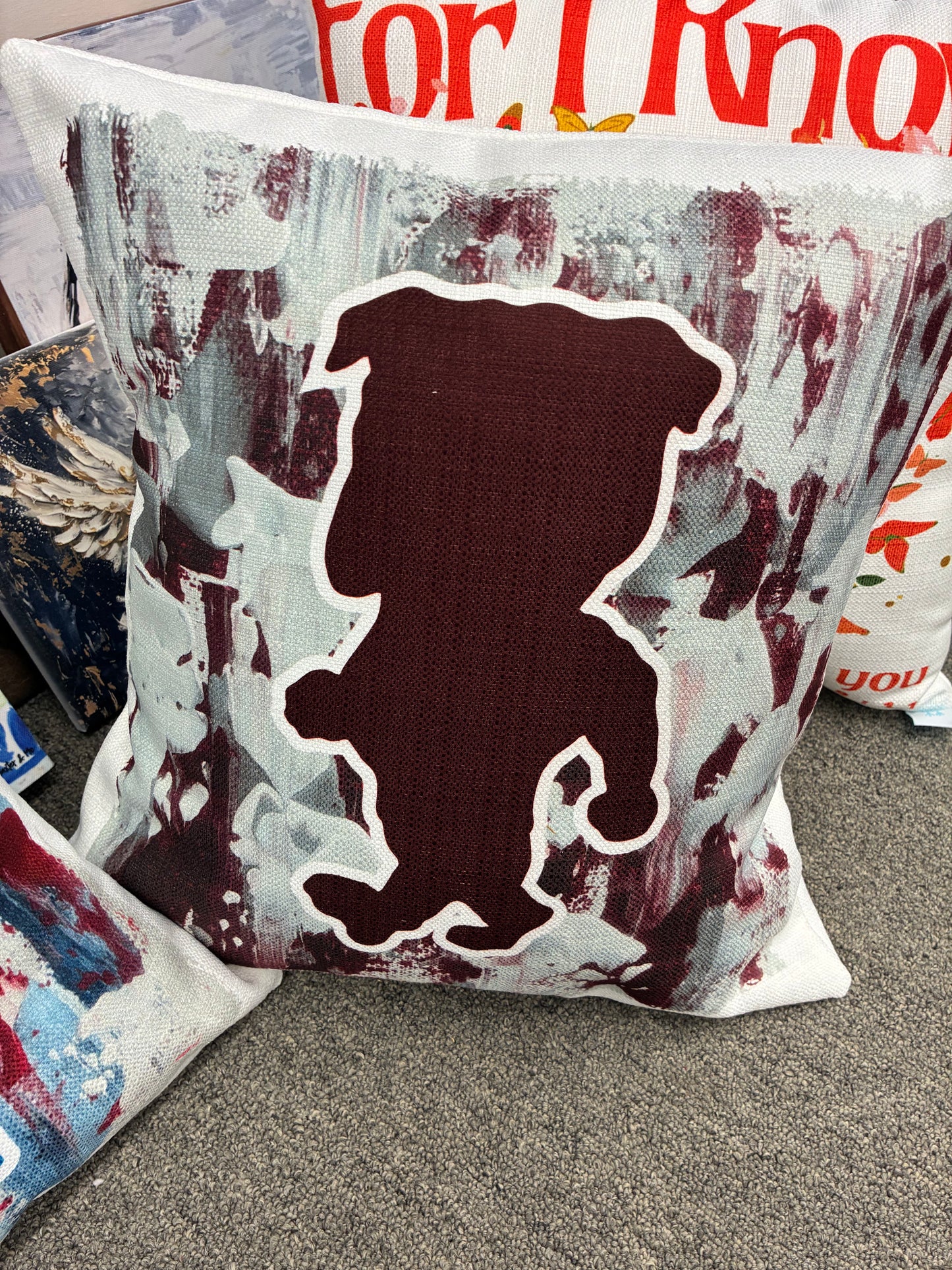 MS State Bulldog Pillow 18x18