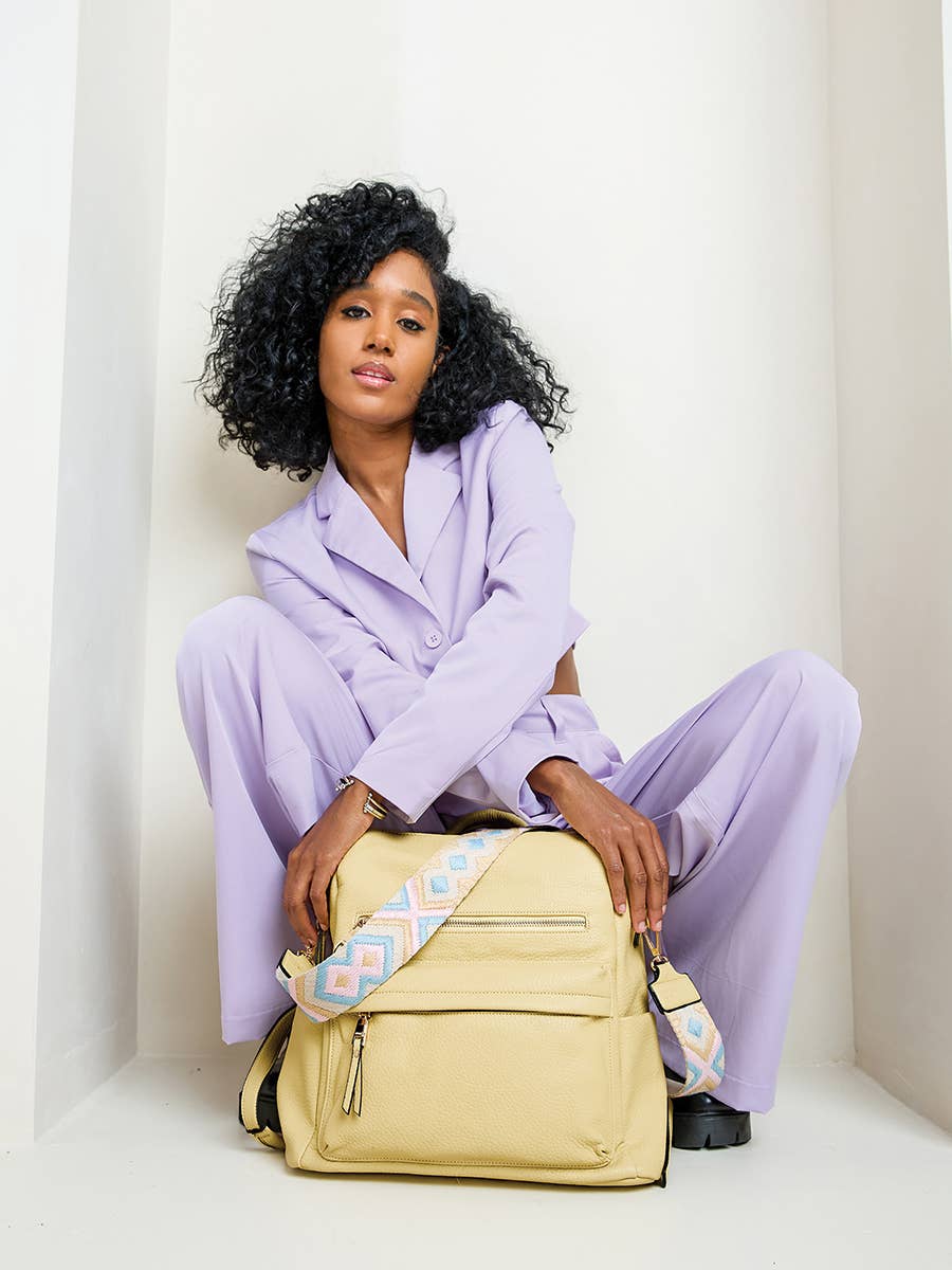 Amelia Convertible Backpack w/ Guitar Strap | Off White
