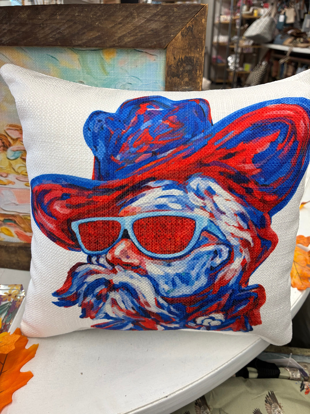 Colorful rebel Mascot Pillow: 12"x12" LuckyBird Apparel & Home