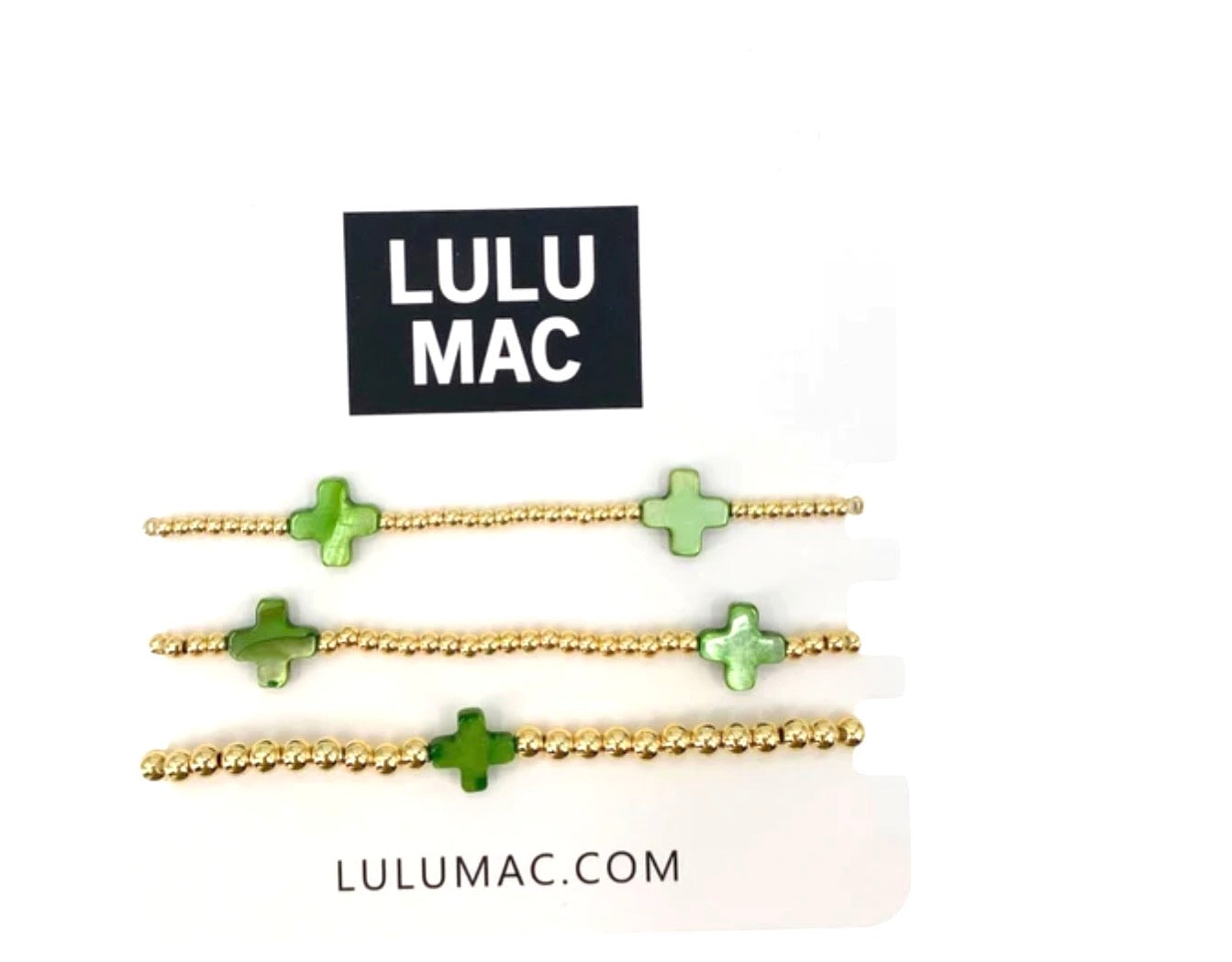 LULU MAC Cross Bracelet Set - Green