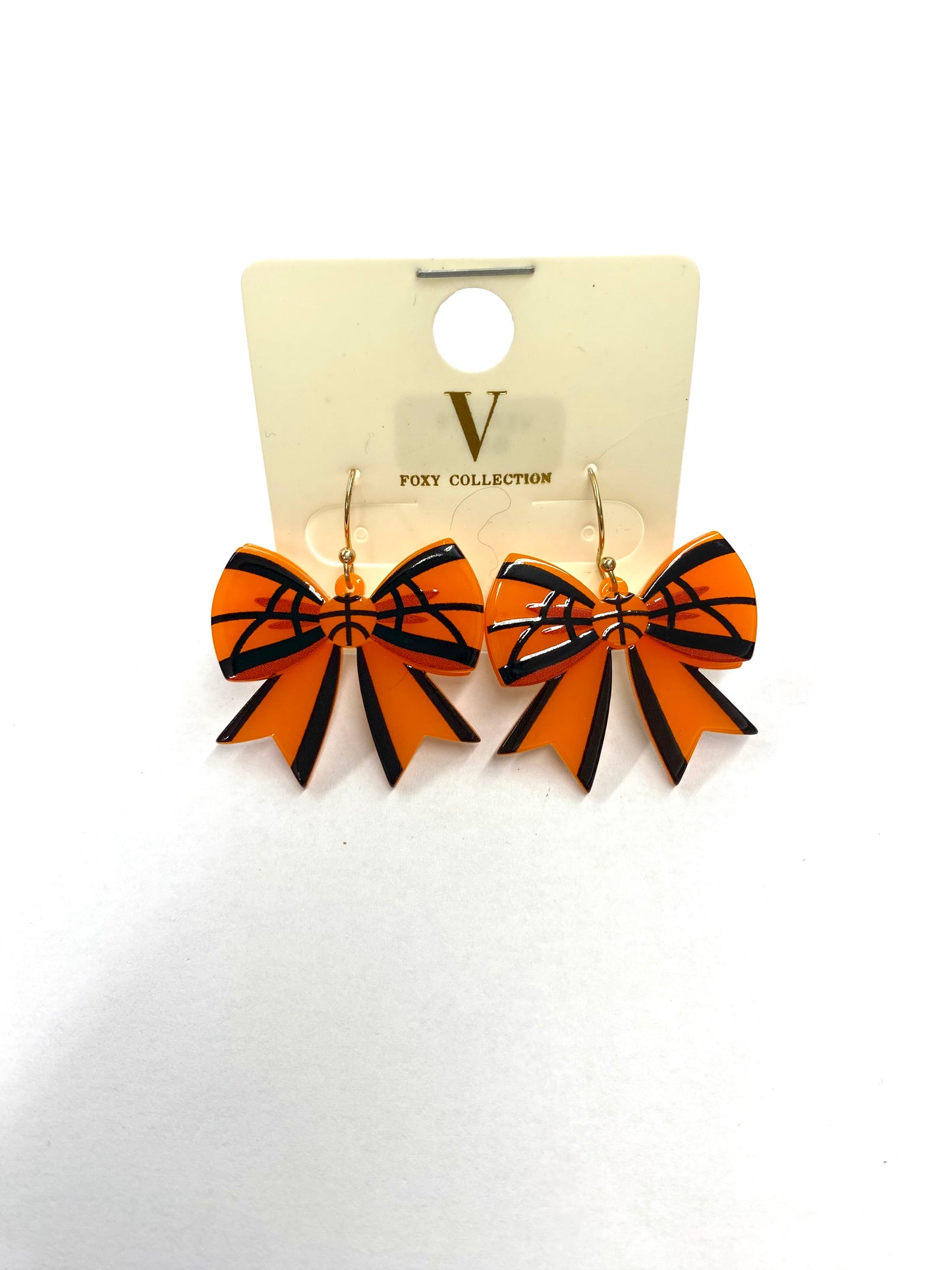 Basketball Bow Dangle Earrings