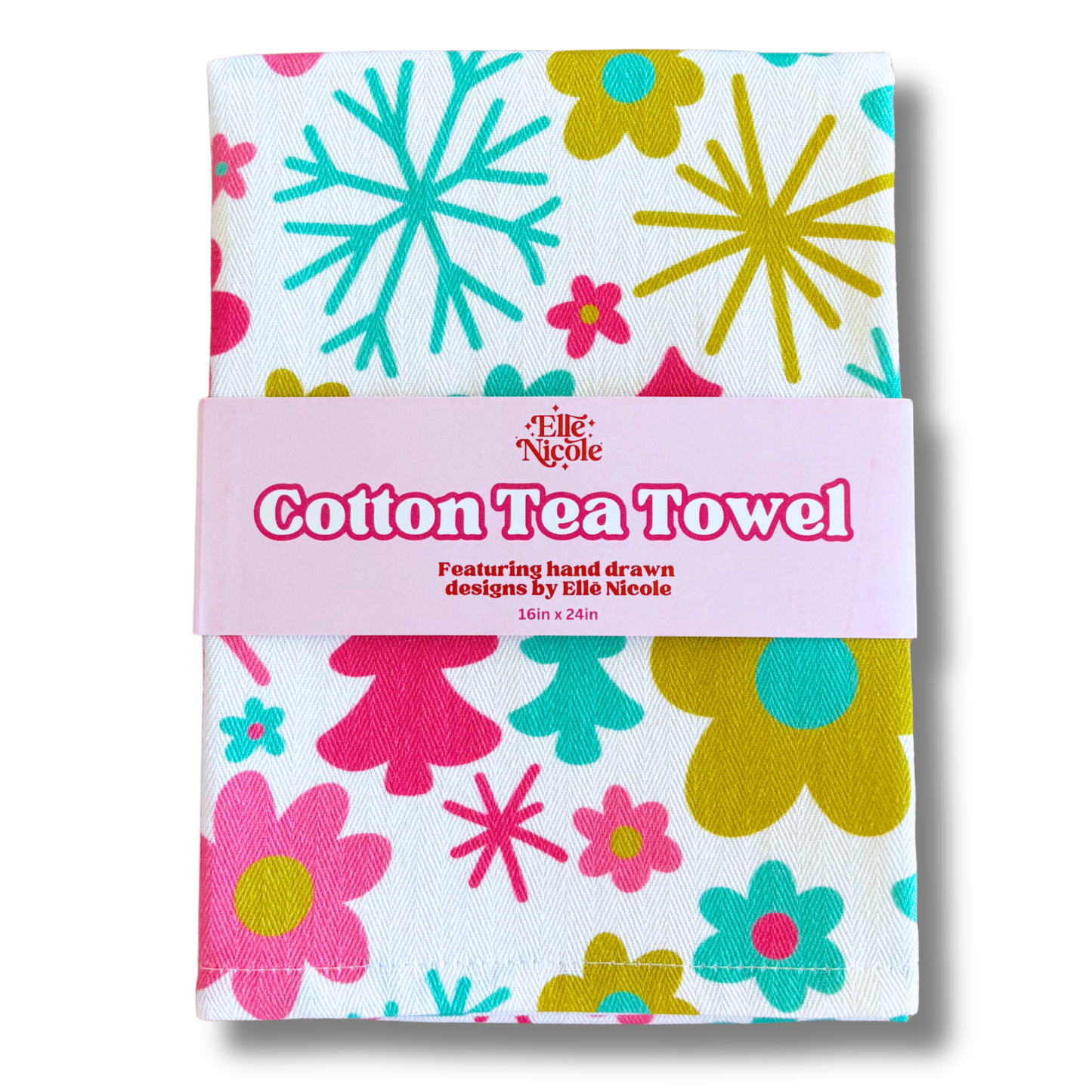 Cotton Tea Towel - 1960s Christmas