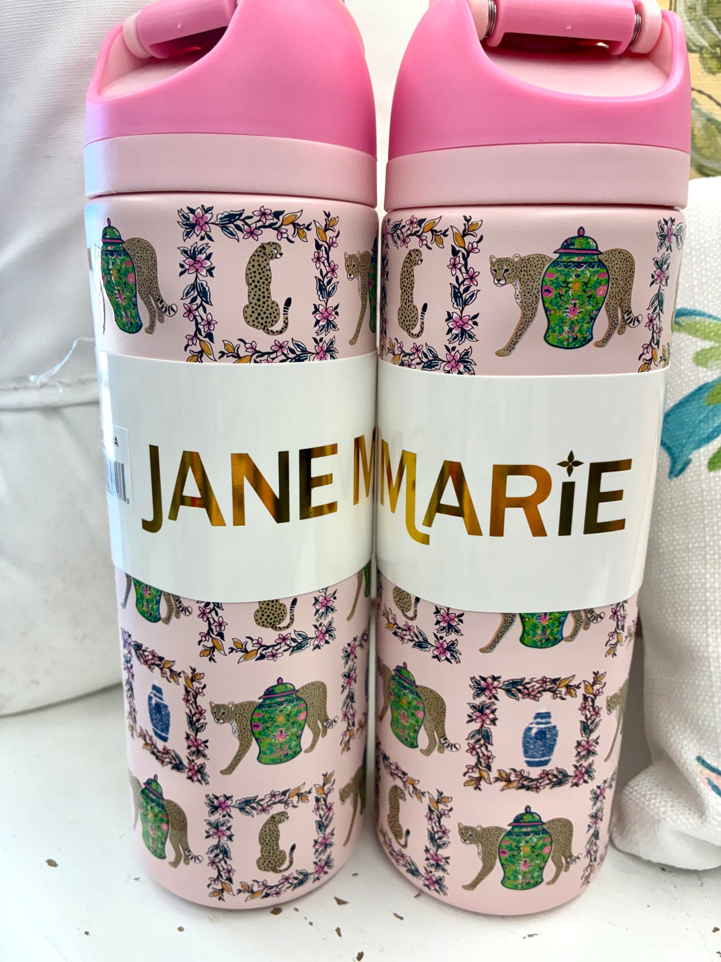 Purrfectly Pink Stainless Steel Water Bottle - 24oz with Straw Cap - Jane Marie