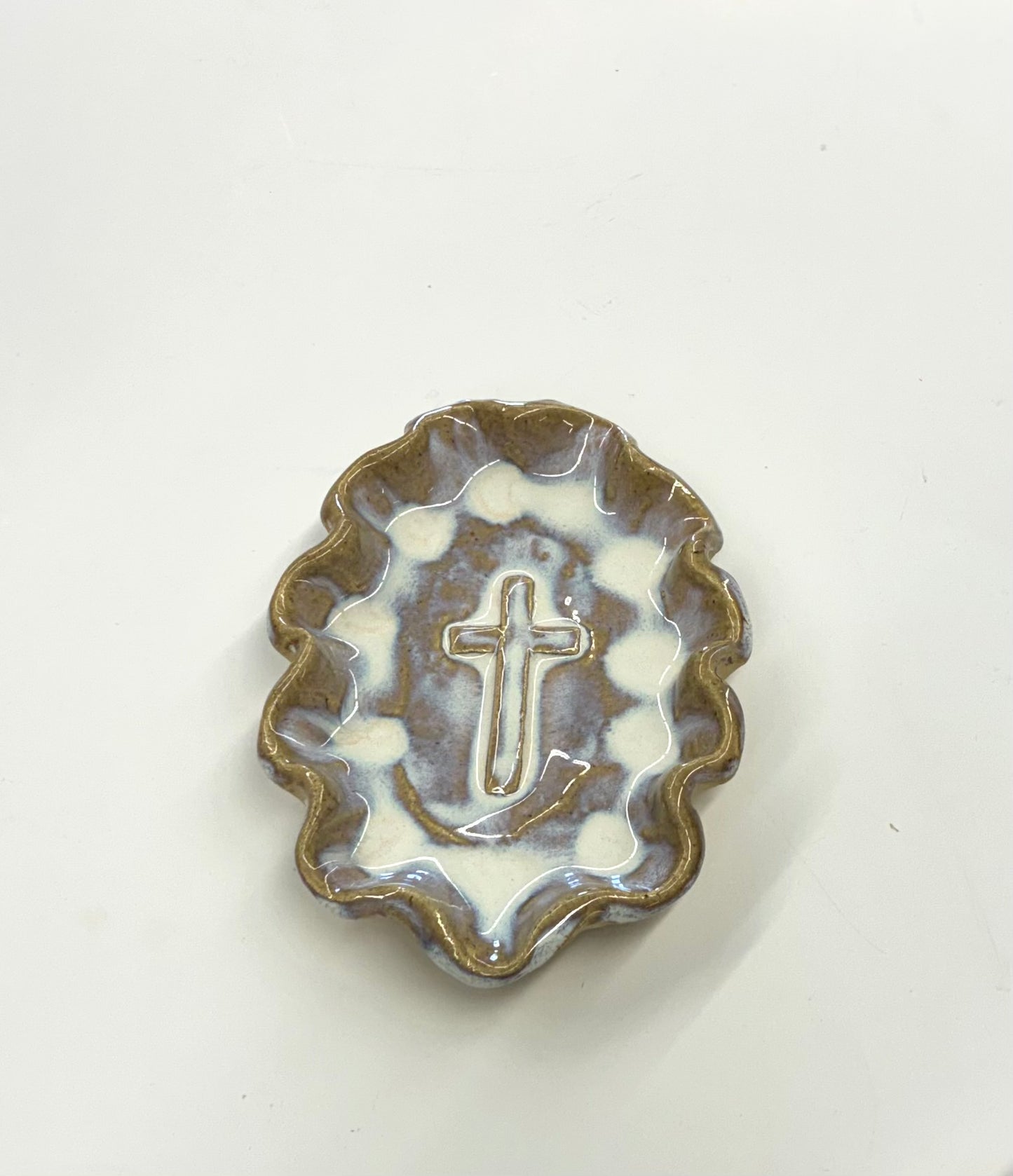 Cross Dish Tab Boren Pottery (small)