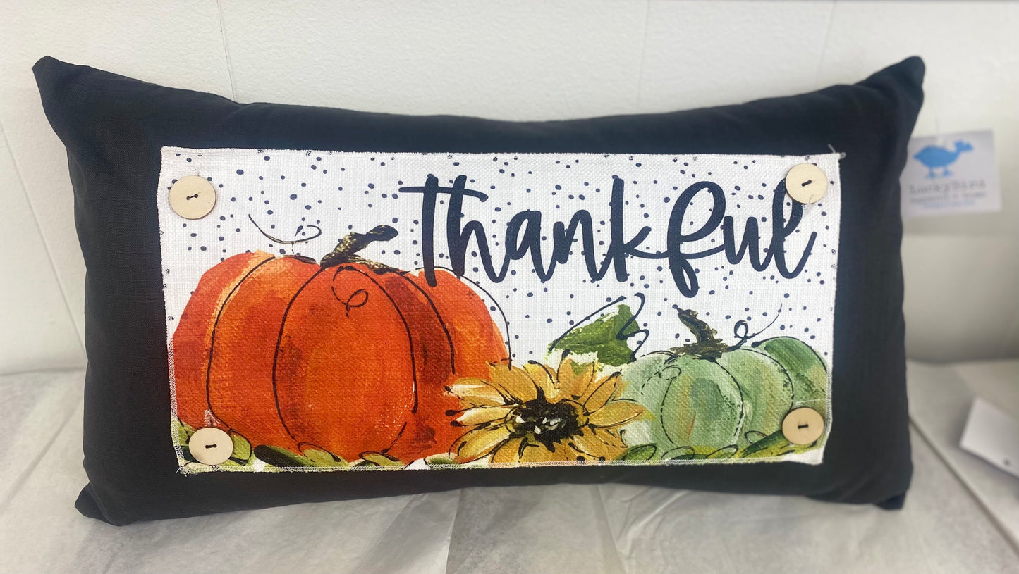 Lucky Bird Lumbar Button Pillows 14x24”