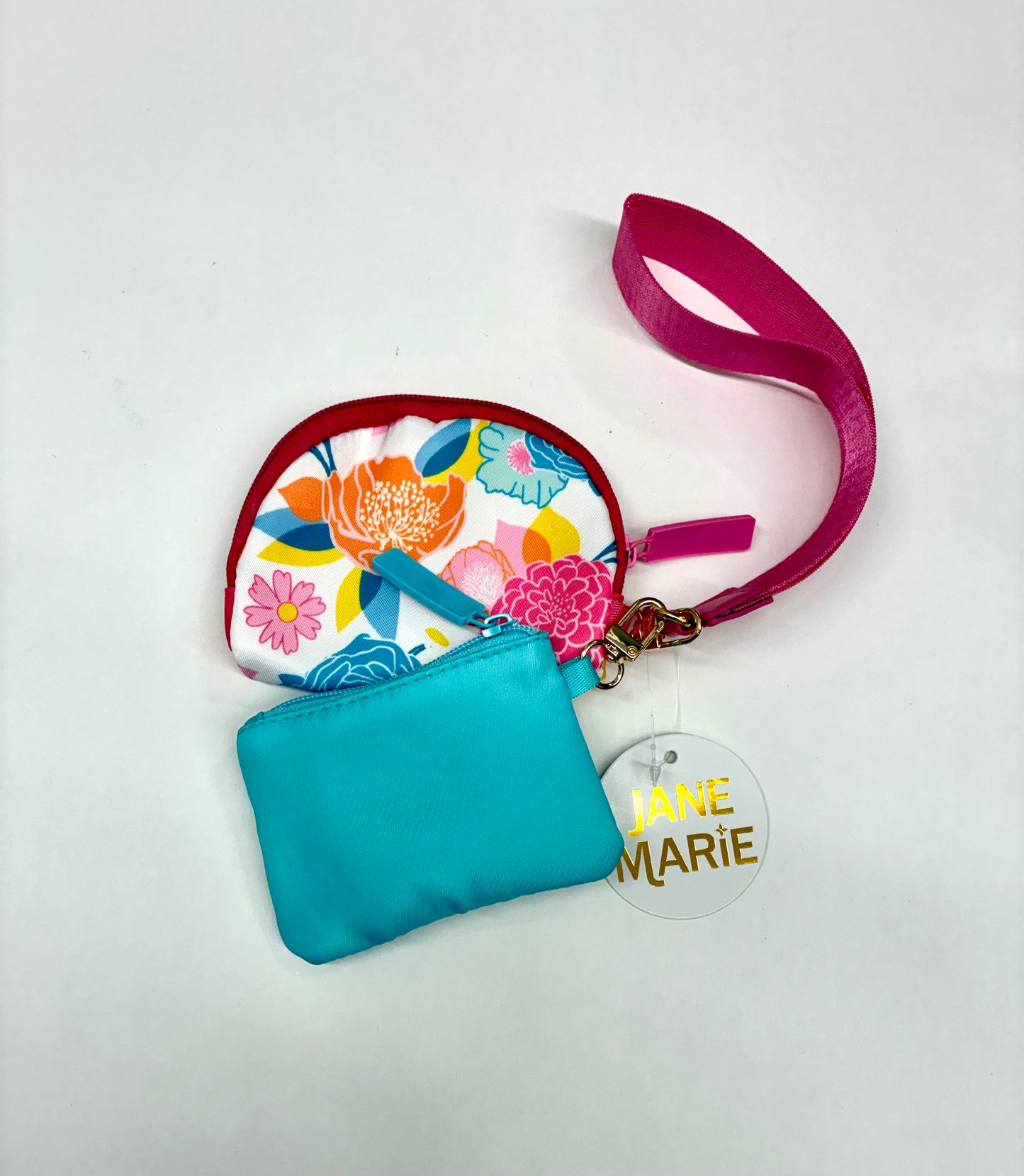 In Full Bloom Wristlet Floral Print Clutch with Detachable Strap
