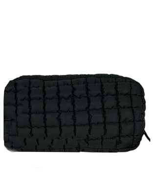 Puffer Quilted Makeup Bag Black