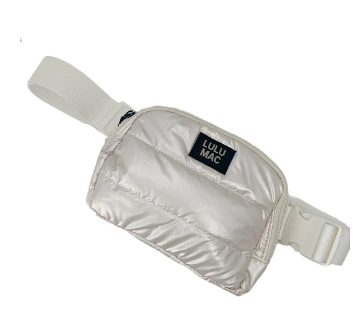 Lulu MAC Puffer Off-White Metallic Belt Bag