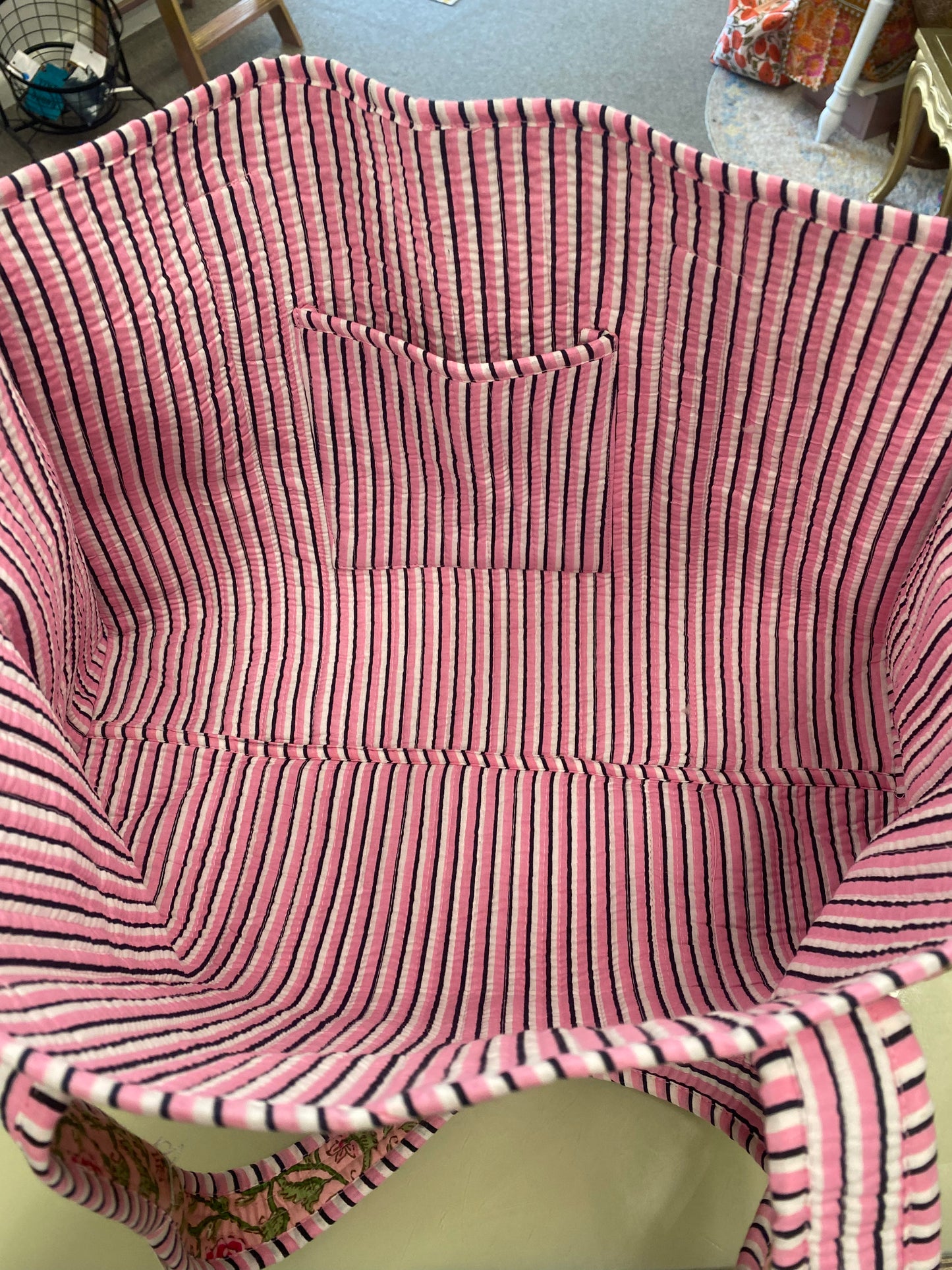 Claire Pink Floral Patterned Tote Bag