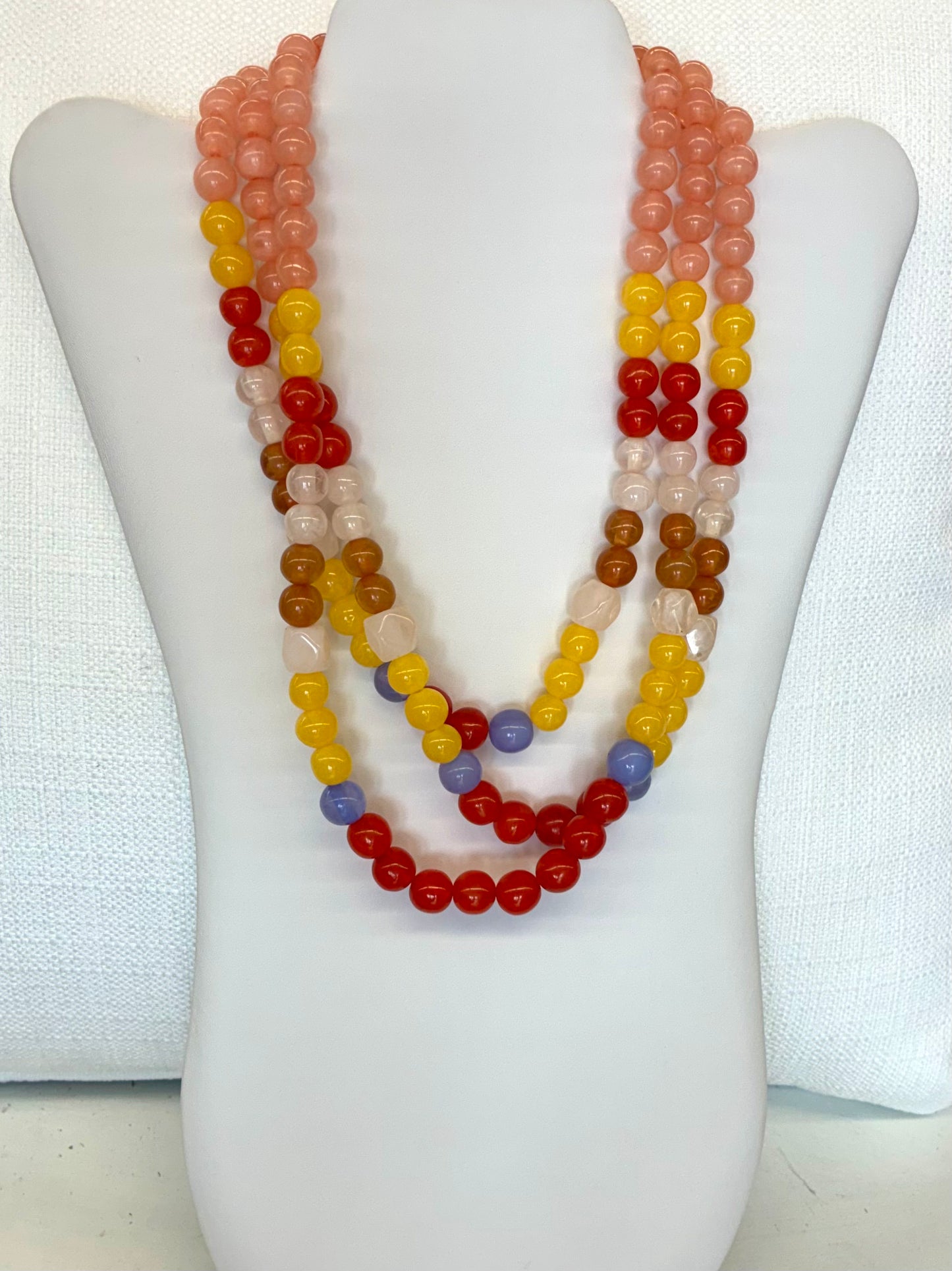 Layered One Piece Beaded Necklace