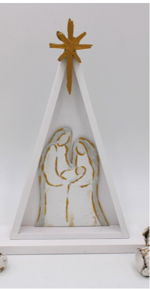 Layered Cutout Neutral Nativity Tabletop