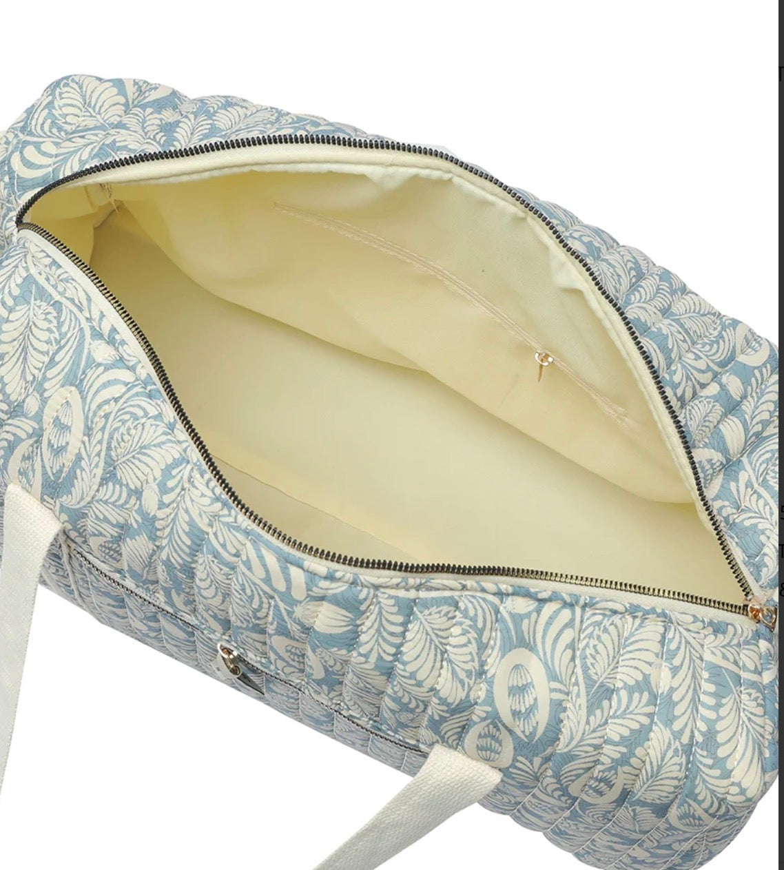 Blue Paisley Quilted Weekender Tote Bag