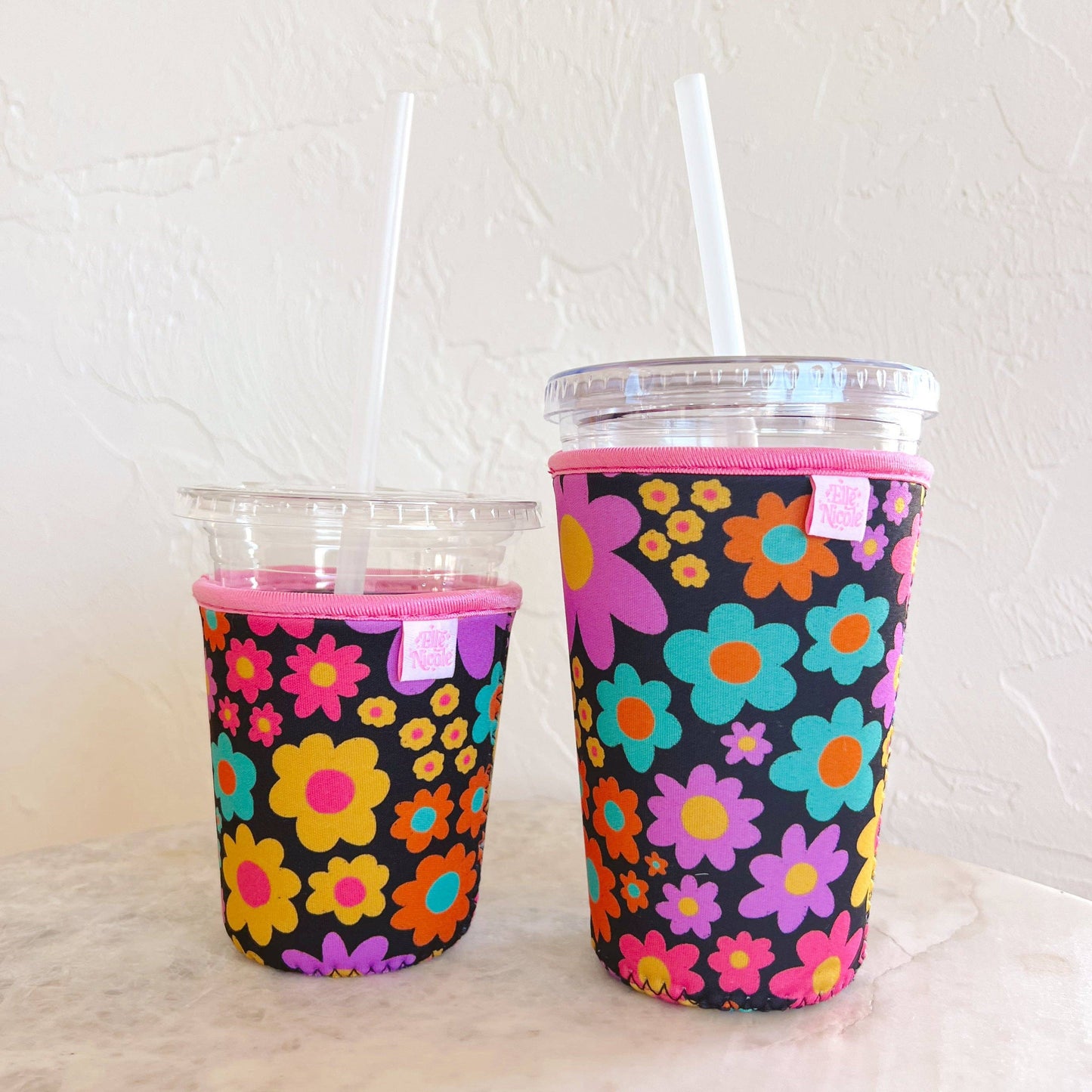 Coffee Cup Cover - Neon Daisy: Small / 16oz