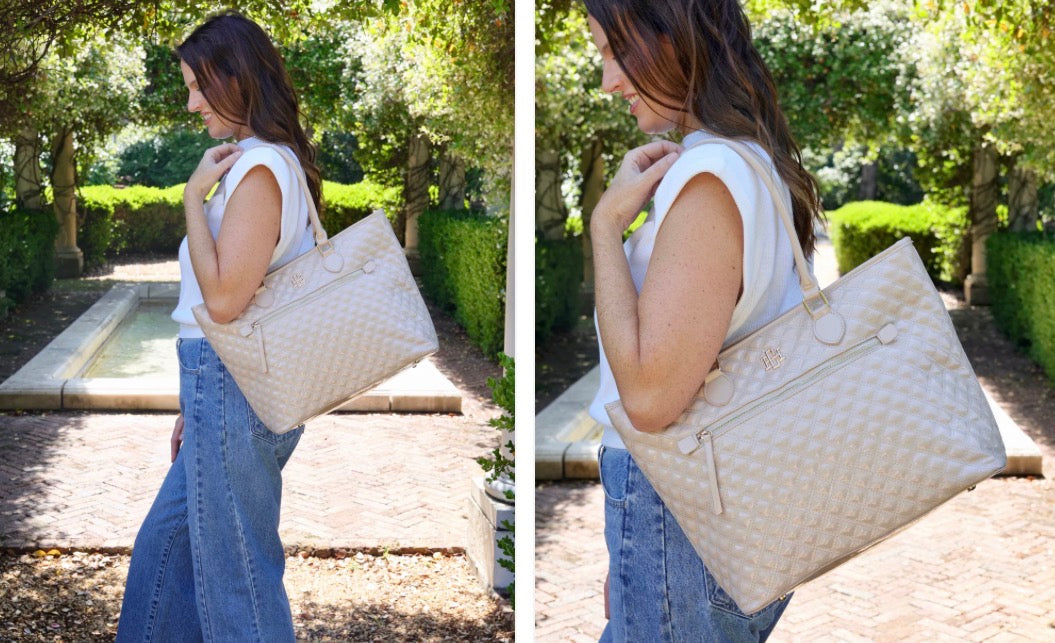 Jayden Tote Nude Patent SQ - Caroline Hill
