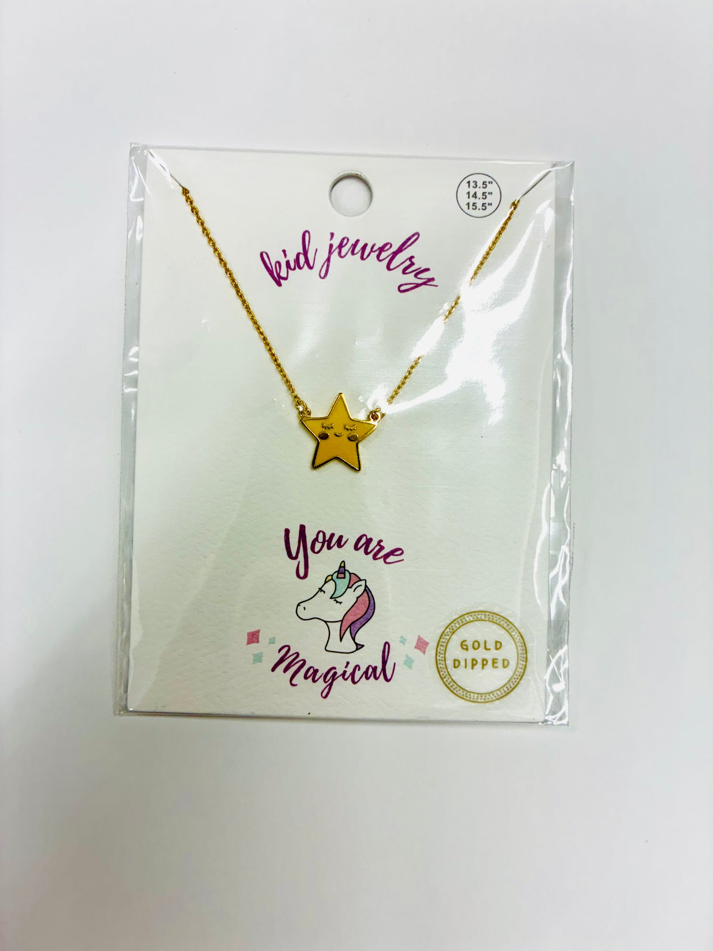 Kid’s Fun Gold Dipped Necklaces with Charm