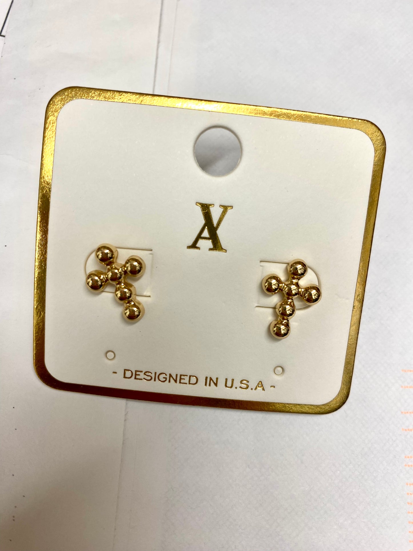 Beaded Cross Earrings