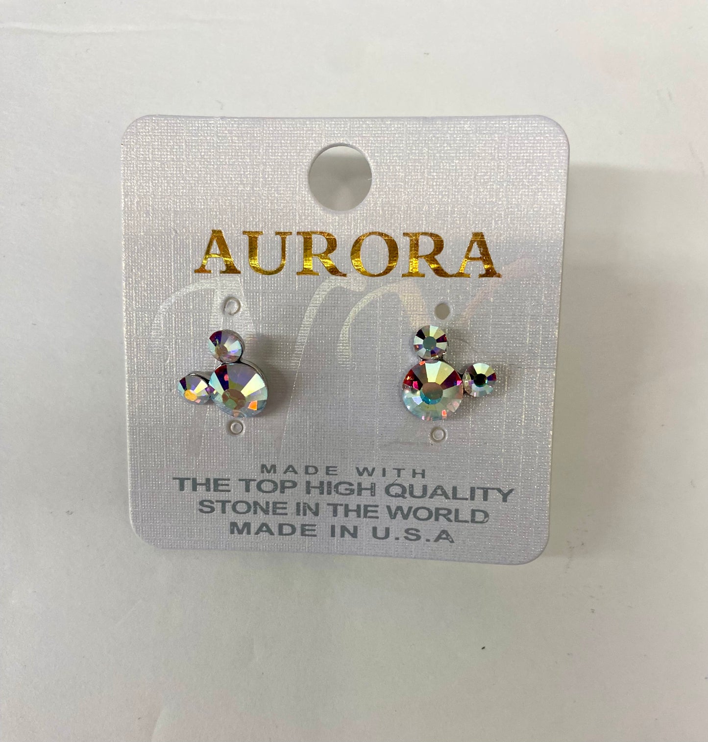 Mouse Stone Studs / Pink & AB