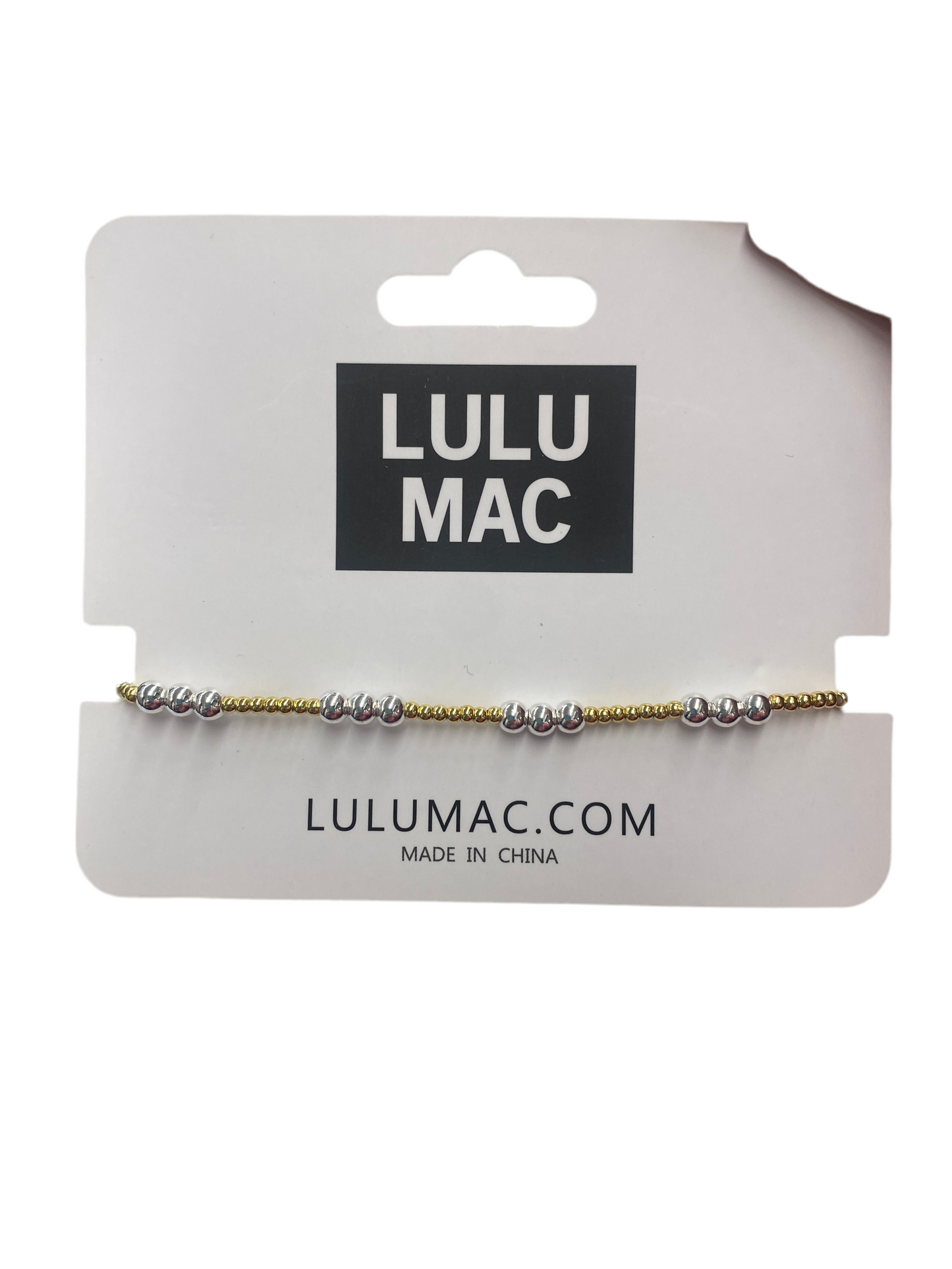 LULU MAC Silver & Gold Beaded Bracelet
