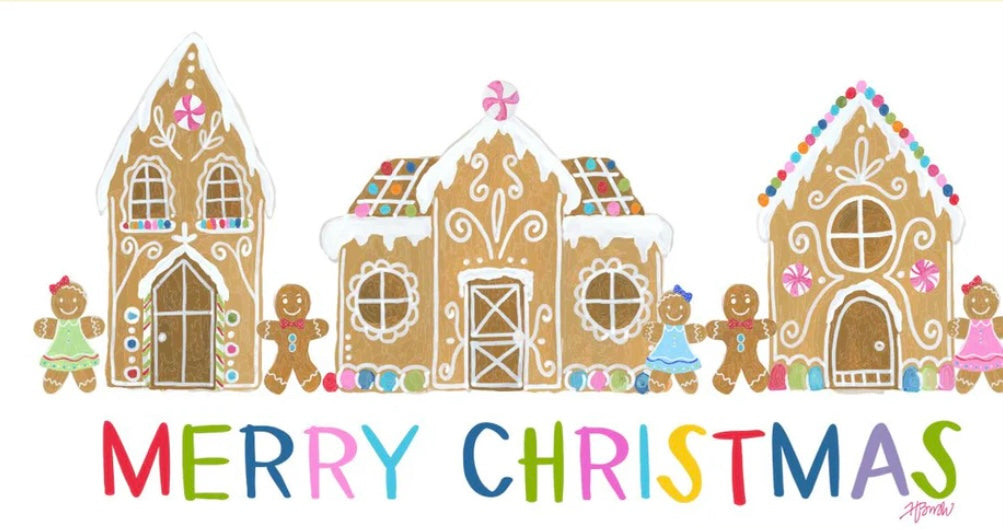 Haley Gingerbread House with People Lumbar Pillow Swap - Luckybird