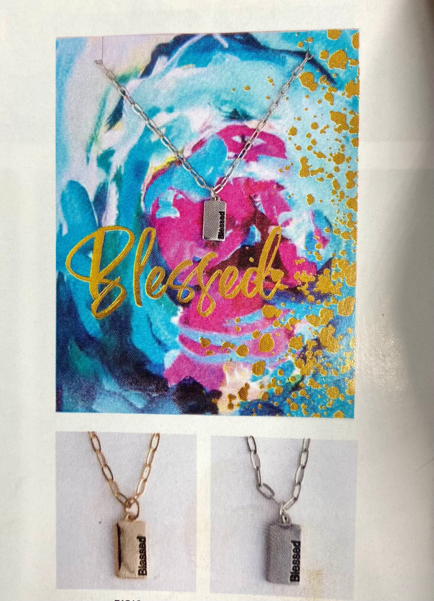 Necklace +Greeting Card Set / Silver or Gold