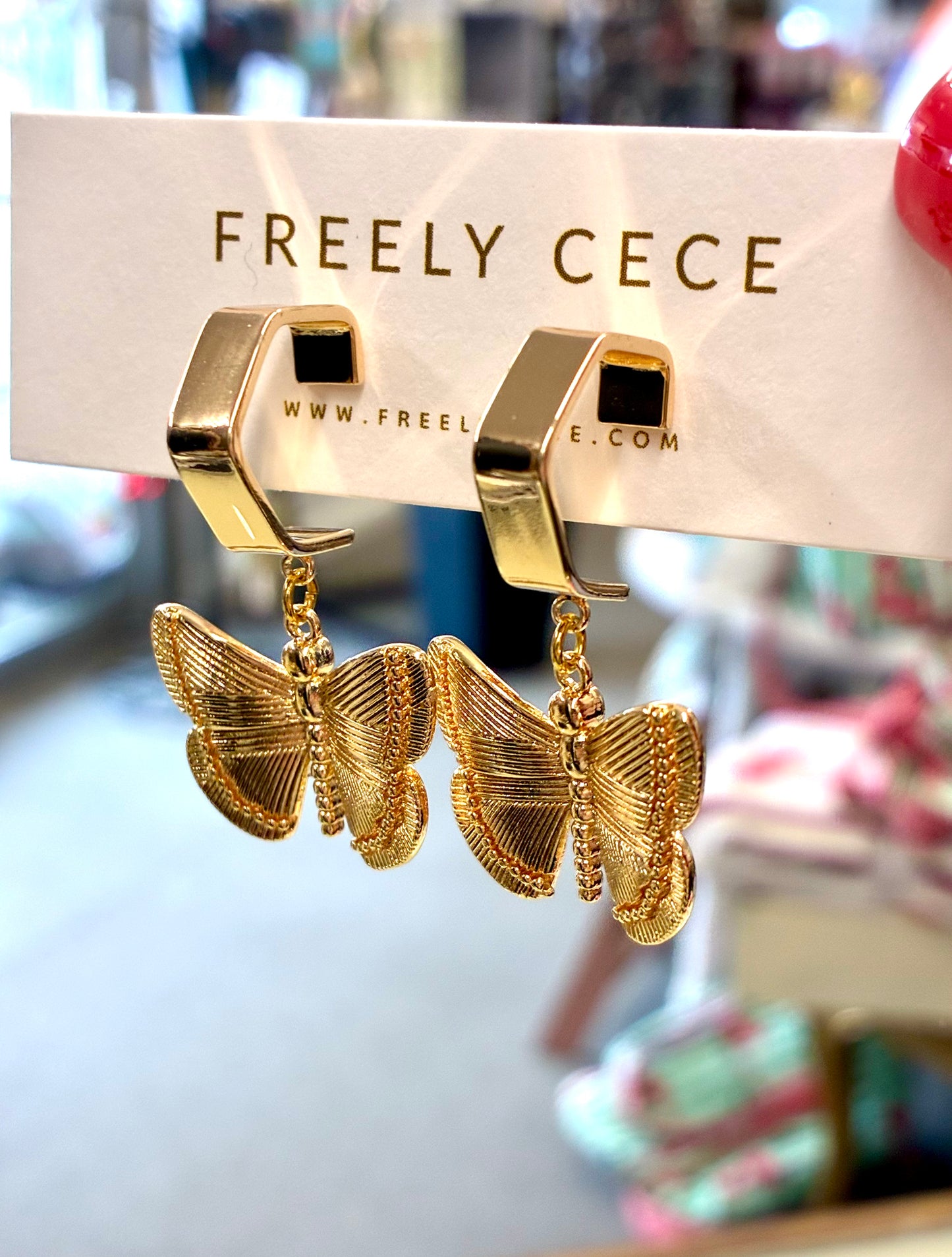 Gold Butterfly Earrings / Freely Cece