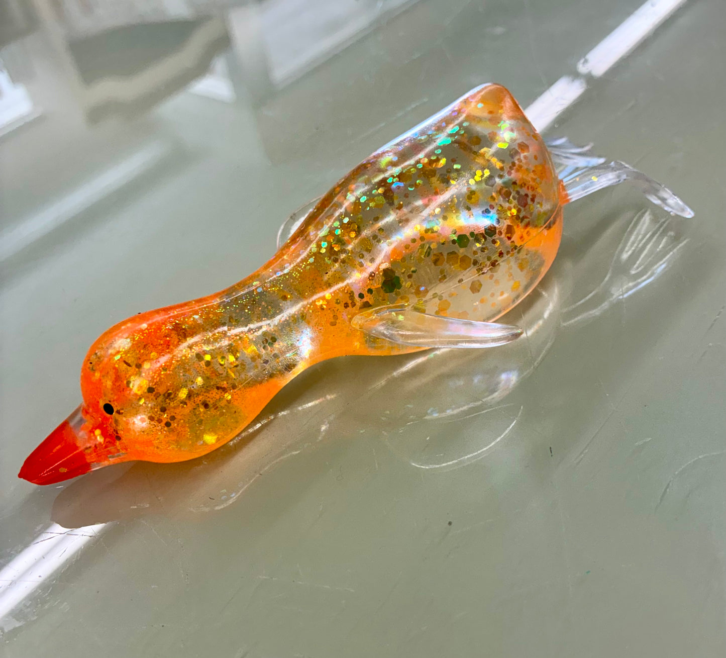Glitter Duck Squishy 5” Long