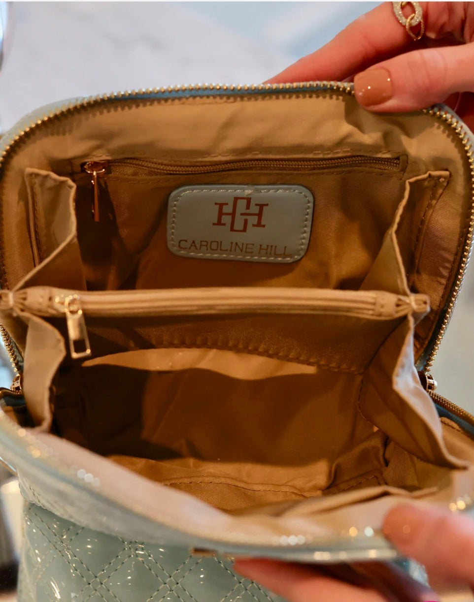 Ibiza Small Pouch Light Blue Patent - Caroline Hill
