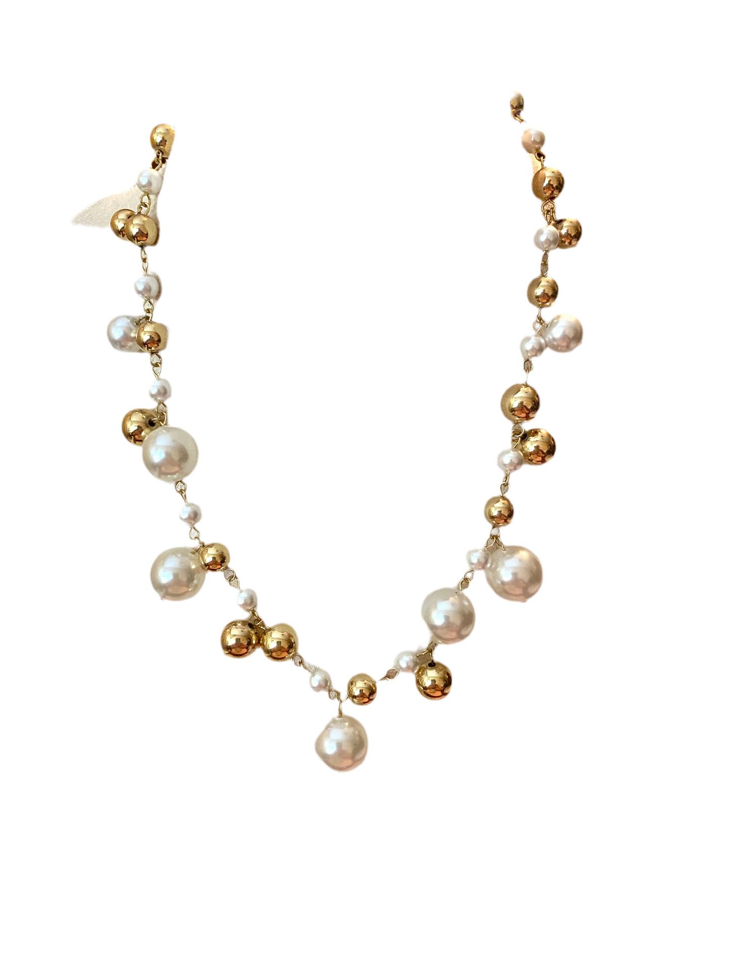 Pearl & Gold Bead Necklace