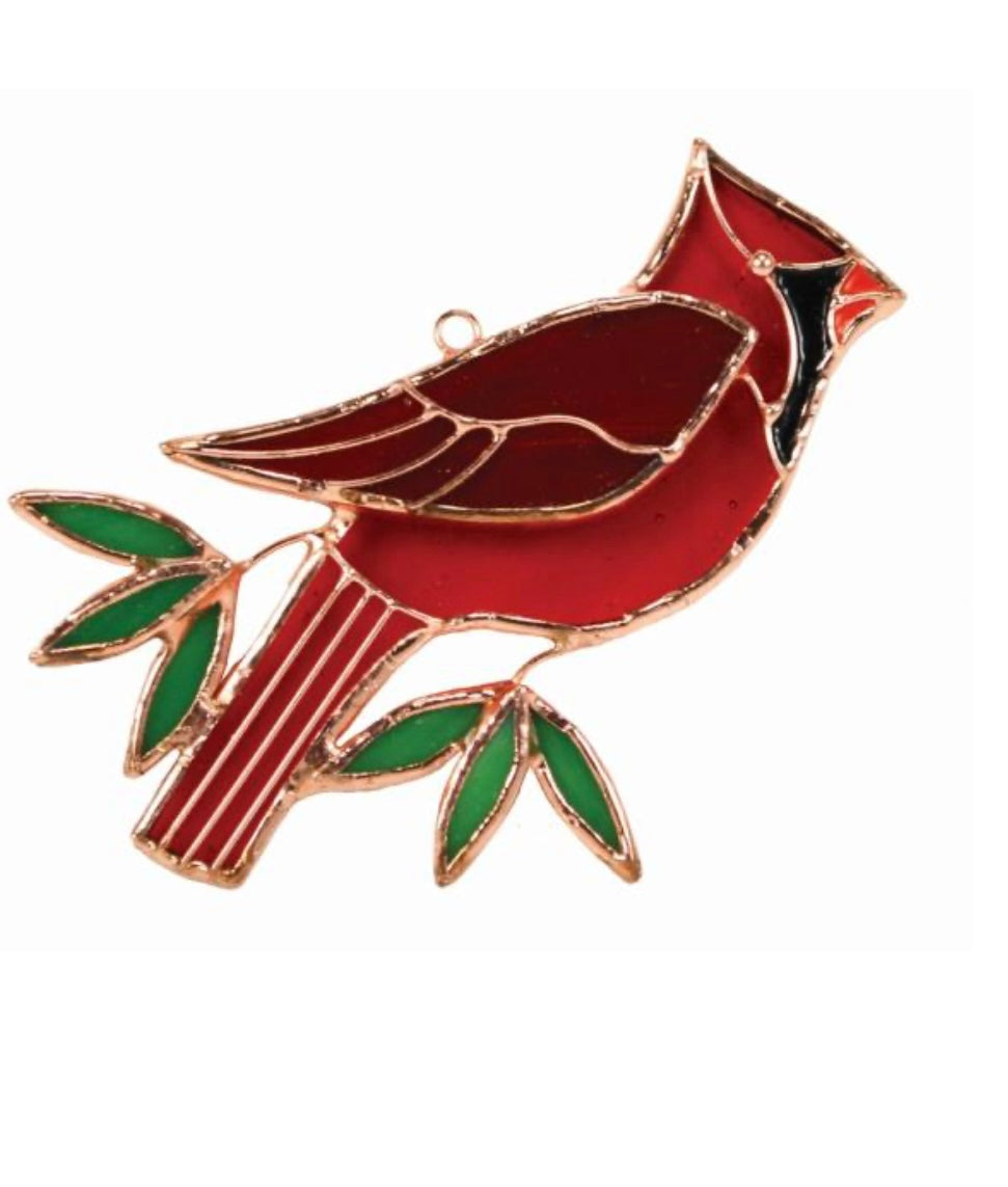 Stained Glass Cardinal Suncatcher