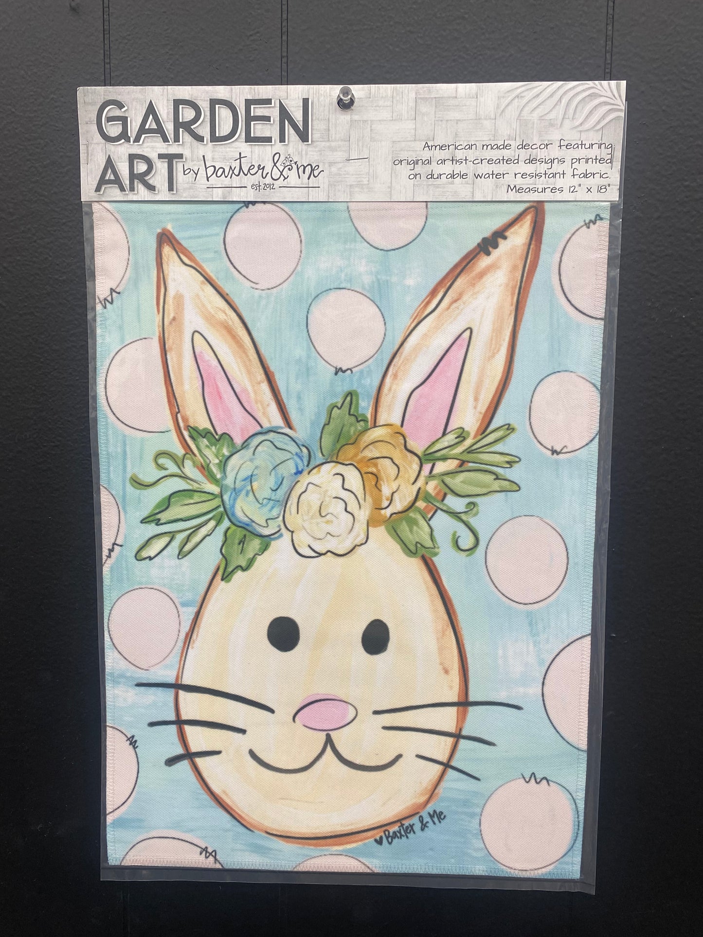 Polka Dot Bunny Garden Flag / Baxter & Me
