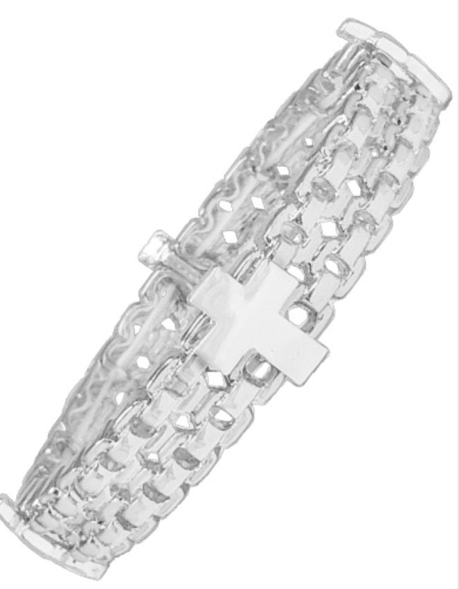 Tailored Chain TXR Designer Silver Bracelet Cross