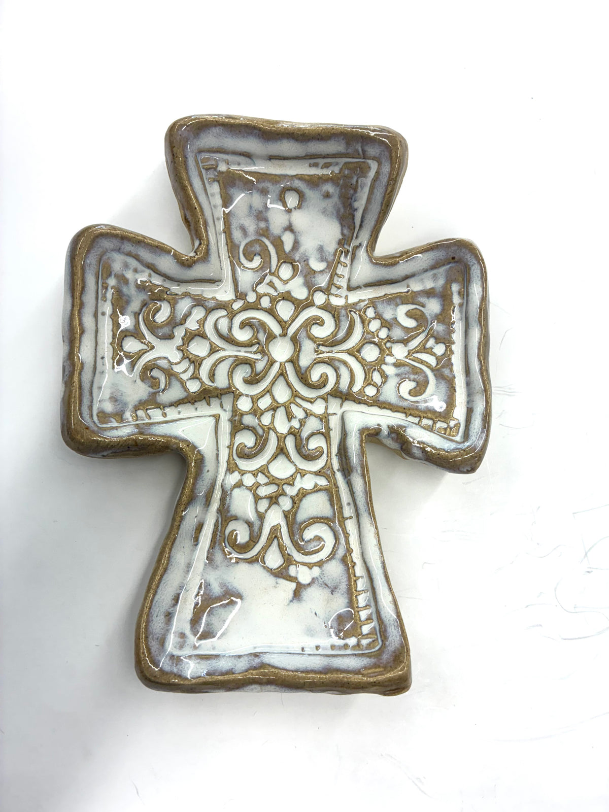 Fancy Cross Tray 8x6” - Tab Boren Pottery #101