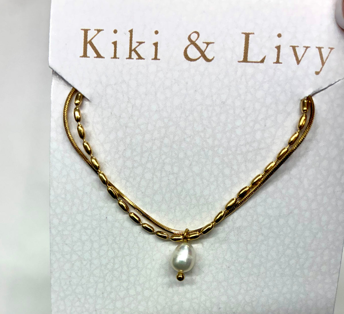 Double Strand Single Pearl Necklace