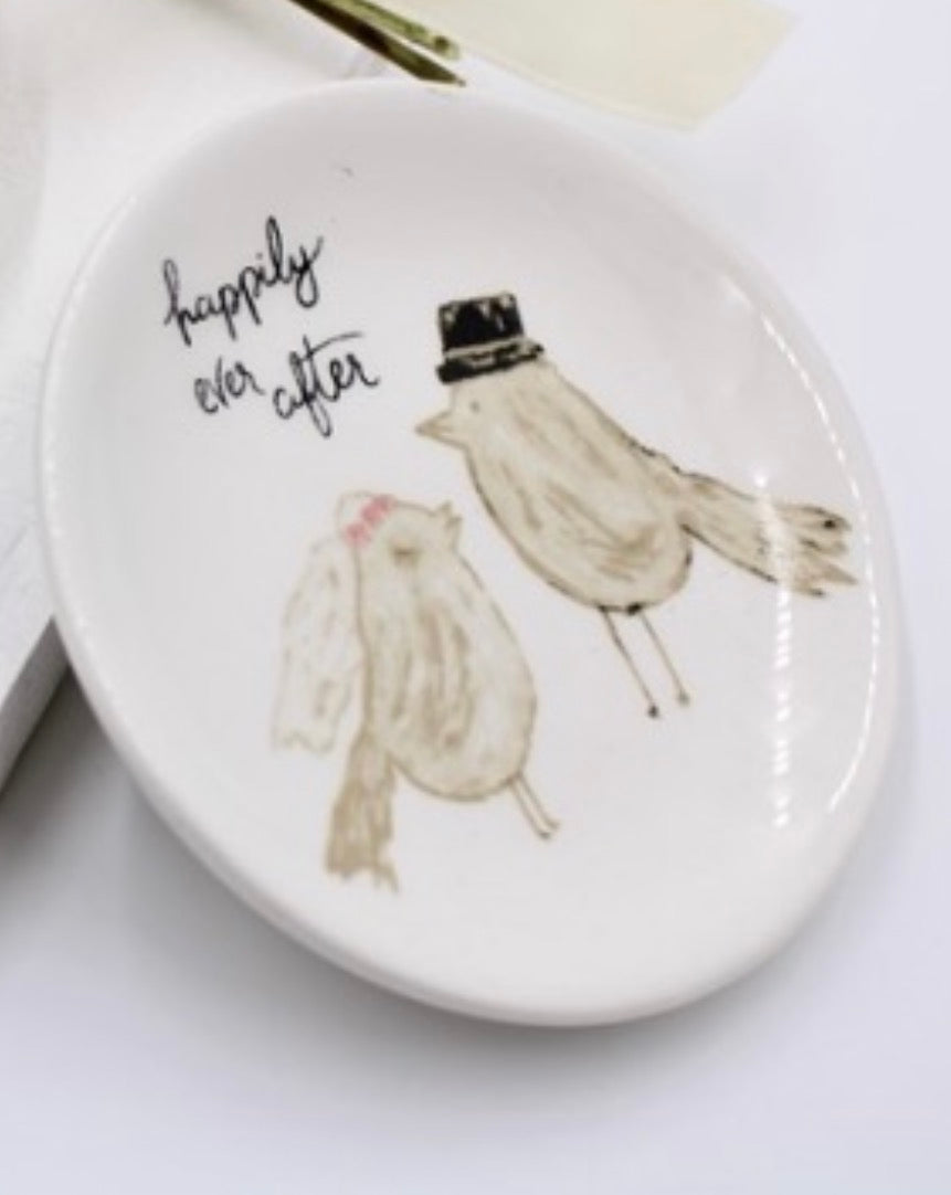 3” Wedding Trinket Dish, 2 Assorted